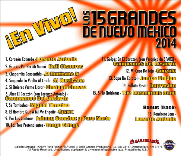 Los 15 Grandes De Nuevo Mexico 2014 ¡En Vivo! *Includes Live Bonus Track