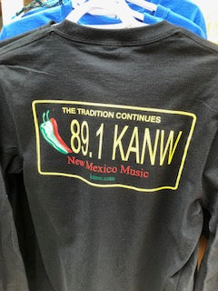 KANW New Mexico Music long Sleeve T-shirt Black